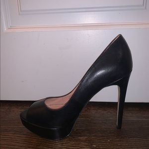 Black peep toe pumps